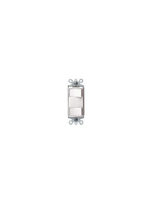 Leviton 1754-W 120 Volt 15 Amp 1-Pole White Thermoplastic Non-Grounding Push-In Dual Rocker Decorator Combination Switch Leviton 1754-W 120 Volt 15 Amp 1-Pole White Thermoplastic Non-Grounding Push-In Dual Rocker Decorator Combination Switch