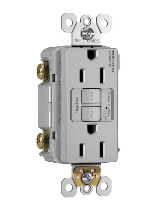 Product image for Pass & Seymour AF152TRGRY 15A 125V Tamper-Resistant Arc-Fault Circuit Interrupter - Gray