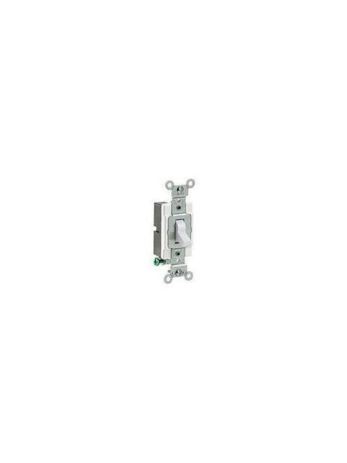 Leviton CS120-2W 120/277 VAC 20 Amp 1-Pole 2 Hp White Thermoplastic Grounding Toggle Quiet Switch Leviton CS120-2W 120/277 VAC 20 Amp 1-Pole 2 Hp White Thermoplastic Grounding Toggle Quiet Switch