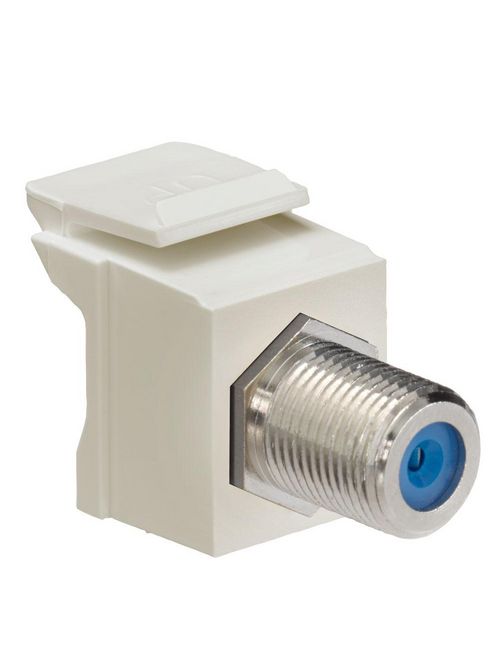 Leviton 41084-FIF 75 Ohm Nickel Plated Ivory Plastic Female-to-Female Screw-On Feed-Through F-Connector Leviton 41084-FIF 75 Ohm Nickel Plated Ivory Plastic Female-to-Female Screw-On Feed-Through F-Connector