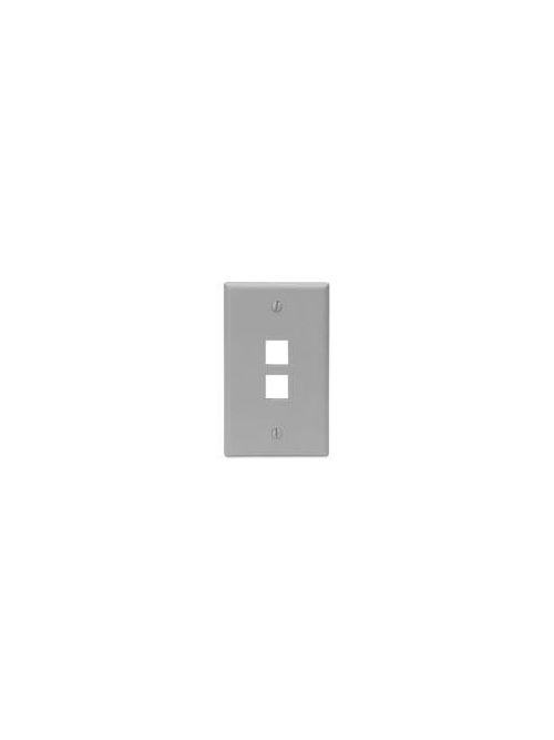 Leviton 41080-2GP 2.75 x 0.45 x 4.5 Inch 1-Gang 2-Port Gray Plastic Flush Mount Wallplate Leviton 41080-2GP 2.75 x 0.45 x 4.5 Inch 1-Gang 2-Port Gray Plastic Flush Mount Wallplate