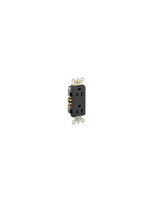 Leviton 16252-E 125 Volt 15 Amp 2-Pole 3-Wire NEMA 5-15R 1/2 Hp Black Thermoplastic Nylon Straight Blade Duplex Receptacle Leviton 16252-E 125 Volt 15 Amp 2-Pole 3-Wire NEMA 5-15R 1/2 Hp Black Thermoplastic Nylon Straight Blade Duplex Receptacle