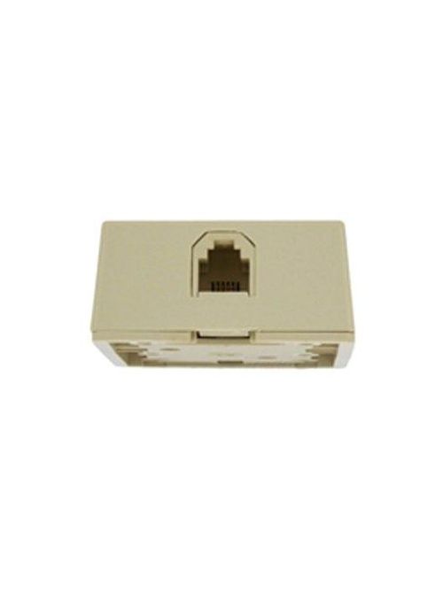 Product image for Leviton 40974-I Ivory Surface Mount 6-Position 4-Conductor Phone Jack