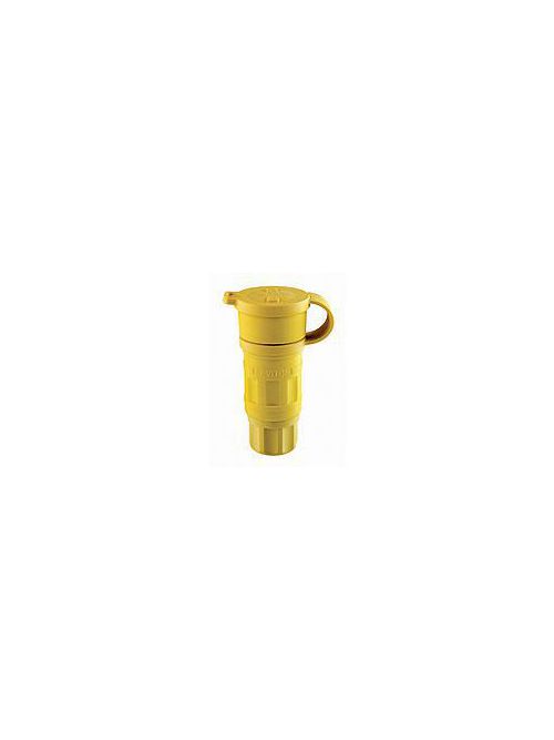 Leviton 25W47 15 Amp 125 Volt 2-Pole 3-Wire NEMA L5-15R Yellow Thermoplastic Grounding Locking Connector Leviton 25W47 15 Amp 125 Volt 2-Pole 3-Wire NEMA L5-15R Yellow Thermoplastic Grounding Locking Connector
