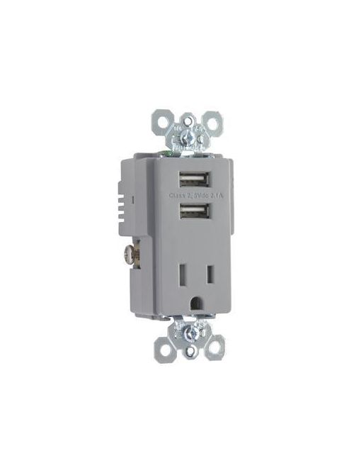 P&S TR5261USB-GRY 15A TR SPEC GRADE P&S TR5261USB-GRY 15A TR SPEC GRADE