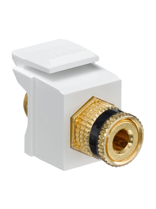 Leviton 40833-BWE White Plastic Surface/Flush Mount Snap-In Feed-Through Binding Post Audio/Video Connector Leviton 40833-BWE White Plastic Surface/Flush Mount Snap-In Feed-Through Binding Post Audio/Video Connector