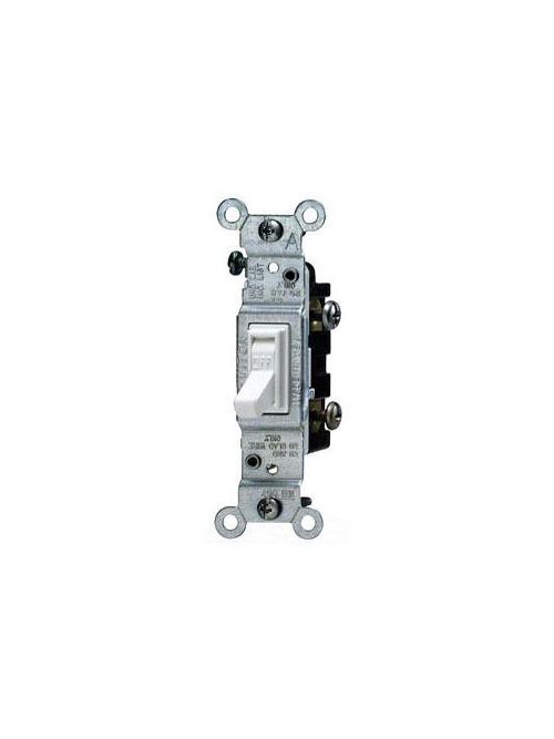 Product image for Leviton 1451-2A 120 VAC 15 Amp 1-Pole 1/2 Hp Almond Thermoplastic Grounding Framed Toggle Quiet Switch