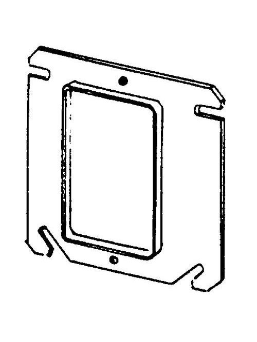 Appleton 8468WB 4" Square Cover / Mud Ring, 1/4" Raised, 1.5cu.in, Single Device, Steel