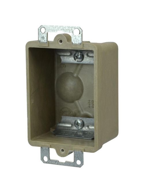 Allied Moulded Products 9301-E 1-3/4 x 2-3/8 x 3-3/4 Inch 9 In 1-Gang Switch/Receptacle Outlet Box Allied Moulded Products 9301-E 1-3/4 x 2-3/8 x 3-3/4 Inch 9 In 1-Gang Switch/Receptacle Outlet Box