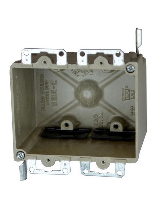 Allied Moulded Products 9312-EWK 2-3/4 x 4-1/8 x 3-1/4 Inch 28 In 2-Gang Galvanized Steel Switch/Receptacle Outlet Box Allied Moulded Products 9312-EWK 2-3/4 x 4-1/8 x 3-1/4 Inch 28 In 2-Gang Galvanized Steel Switch/Receptacle Outlet Box