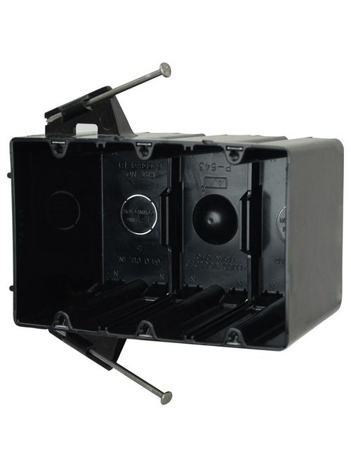 Allied Moulded Products P-643QT 3-9/16 x 5-13/16 x 3-3/4 Inch 64 In 3-Gang Polycarbonate Switch/Receptacle Outlet Box Allied Moulded Products P-643QT 3-9/16 x 5-13/16 x 3-3/4 Inch 64 In 3-Gang Polycarbonate Switch/Receptacle Outlet Box