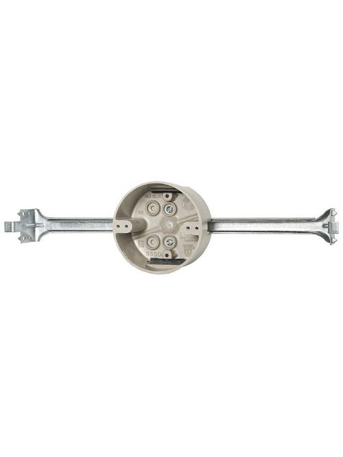 Allied Moulded Products 9350-BHK 2-3/8 x 4 Inch 22.5 In Fiberglass Round Ceiling Fixture Outlet Box Allied Moulded Products 9350-BHK 2-3/8 x 4 Inch 22.5 In Fiberglass Round Ceiling Fixture Outlet Box