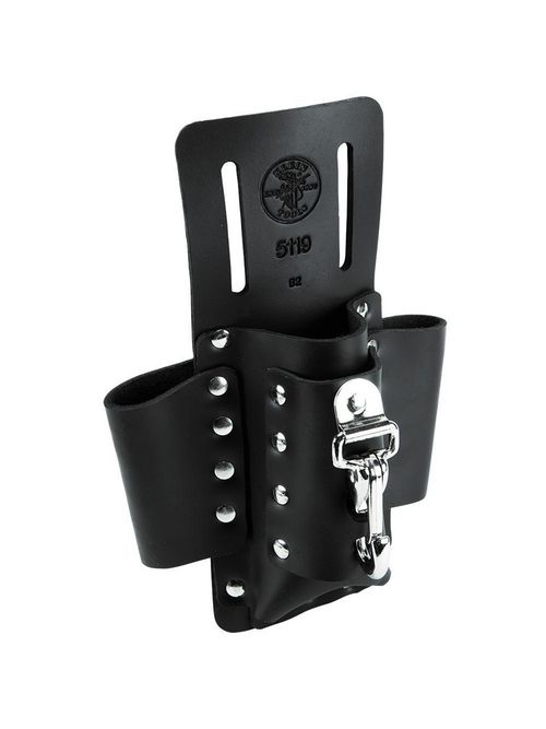 Klein 5119 6-1/2 x 8-1/2 Inch Leather Slotted 4-Pocket Tool Pouch Klein 5119 6-1/2 x 8-1/2 Inch Leather Slotted 4-Pocket Tool Pouch