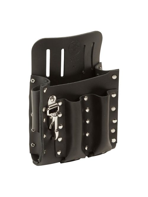 Klein 5126 6 x 8-3/4 Inch Leather Slotted 5-Pocket Tool Pouch Klein 5126 6 x 8-3/4 Inch Leather Slotted 5-Pocket Tool Pouch
