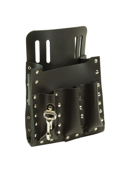 Klein Tools 5127 7 x 10 Inch Leather Slotted 6-Pocket Tool Pouch Klein Tools 5127 7 x 10 Inch Leather Slotted 6-Pocket Tool Pouch