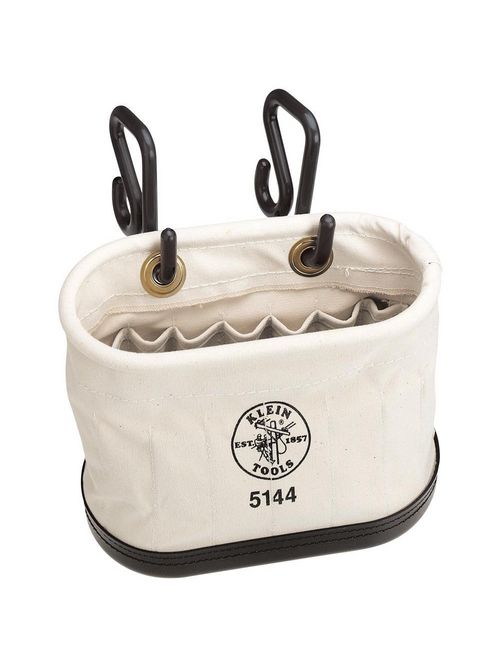 Klein 5144 14 x 7 x 10 Inch Canvas 2-Hook 15-Pocket Aerial Basket Oval Bucket Klein 5144 14 x 7 x 10 Inch Canvas 2-Hook 15-Pocket Aerial Basket Oval Bucket