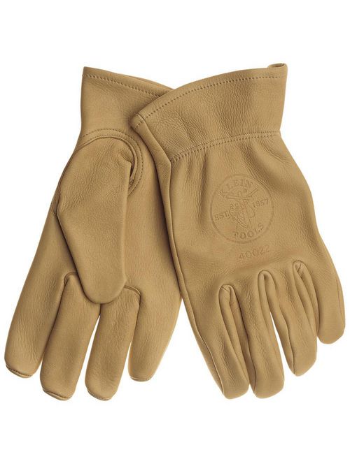 Klein Tools 40021 Medium Natural Light Tan Deerskin Work Gloves Klein Tools 40021 Medium Natural Light Tan Deerskin Work Gloves