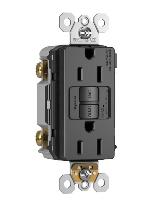 Product image for Pass & Seymour AF152TRBK 15A 125V Tamper-Resistant Arc-Fault Circuit Interrupter - Black