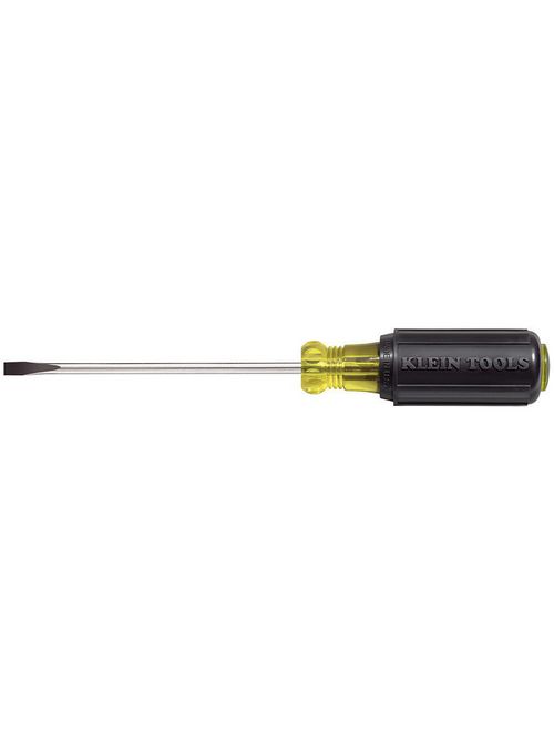 Klein 601-4 3/16 Inch Cabinet Tip 4 Inch Round-Shank Screwdriver Klein 601-4 3/16 Inch Cabinet Tip 4 Inch Round-Shank Screwdriver