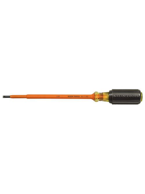 Klein 601-7-INS Insulated 3/16 Inch Cabinet Tip 7 Inch Round-Shank Screwdriver Klein 601-7-INS Insulated 3/16 Inch Cabinet Tip 7 Inch Round-Shank Screwdriver