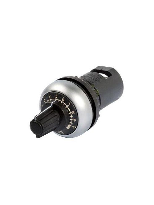 Product image for Cutler-Hammer M22S-R100K-RH M22 Potentiometer, Oversized Knob, 22.5 mm, Bezel: Black, Black, IP20, Quantity: 100