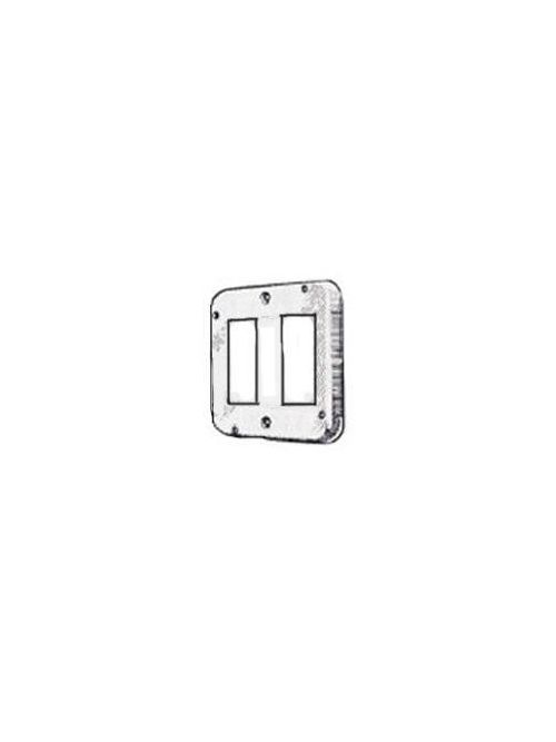 Product image for Mulberry 11533 1/2" Raised Powder Coated Steel 2-GFCI Receptacle Square Box Cover