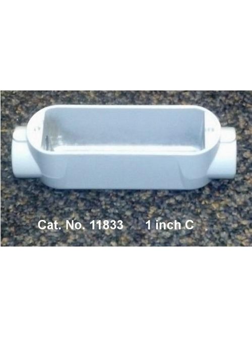 Product image for Mulberry 11833 1" Hub Electrostatic Powder Coated Die-Cast Aluminum Type C Threaded Conduit Body