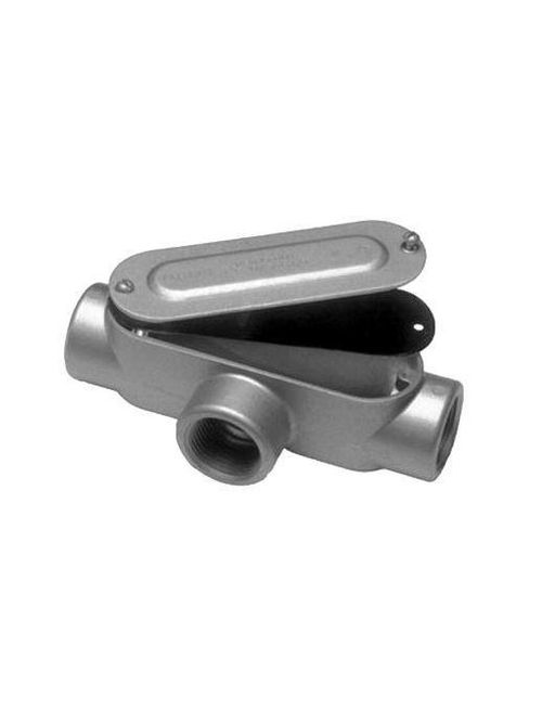 Product image for Mulberry 12842 3/4" Hub Electrostatic Powder Coated Die-Cast Aluminum Type T Threaded Conduit Body
