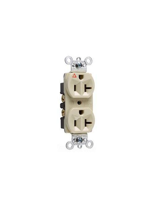 Product image for Pass & Seymour IG5362-BL Isolated Ground Heavy-Duty Spec Grade Duplex Receptacle Back & Side Wire 20Amp 125Volt, Blue