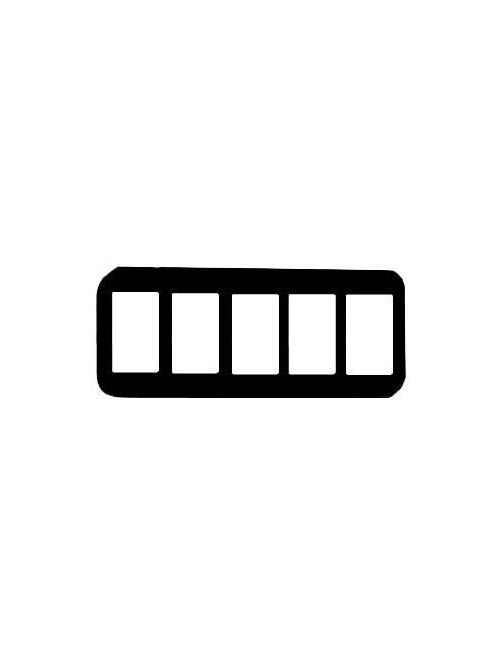 Product image for Mulberry 76405 5-Gang White Semi Gloss Steel 5-Block Duplex/GFI Receptacle Wallplate