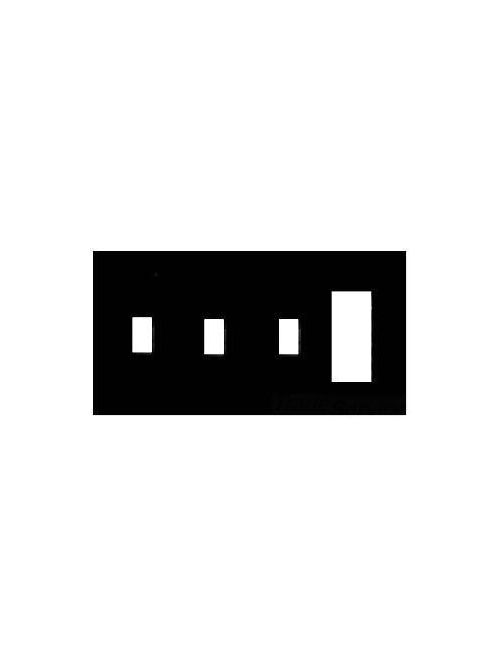 Product image for Mulberry 86454 4-Gang White Semi Gloss Steel 3-Toggle Switch Block Duplex/GFI Receptacle Wallplate