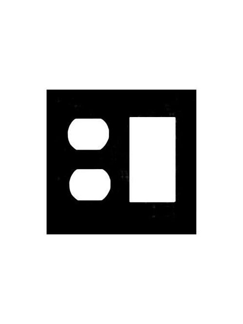 Product image for Mulberry 97672 2-Gang Satin 430 Stainless Steel 1-Duplex 1-Block Duplex/GFI Receptacle Wallplate