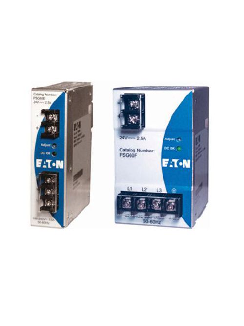 Product image for Eaton Electrical PSG120F 320 to 575 VAC 0.5 Amp Input 24 VDC 5 Amp Output 120 W 3-Phase Adjustment Output Power Supply