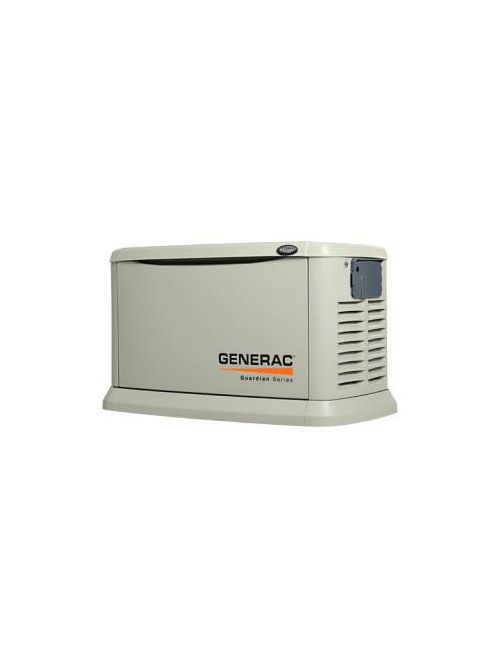 Product image for GENERAC 6437 11KW PRE-PACKAGED AIR-COOLED STANDBY GENERATOR WITH STEEL ENCLOSURE 12 CIRCUIT TRANSFER SWITCH