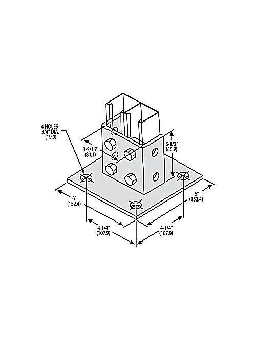 Product image for Superstrut AP235-SQ-SS Post Base