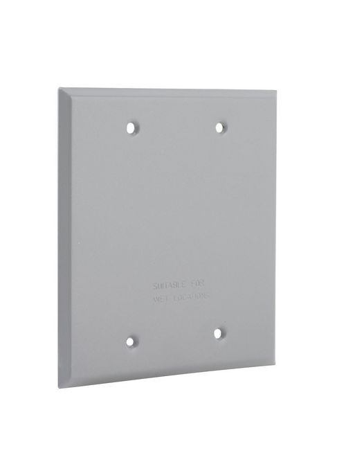 Bell 5175-0 Steel Gray 2-Gang Blank Box Weatherproof Outlet Cover with Gasket Bell 5175-0 Steel Gray 2-Gang Blank Box Weatherproof Outlet Cover with Gasket