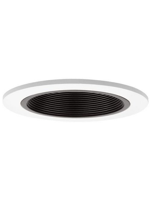 Product image for Elite B401P-WH 4" Stepped Baffle Trim, Black Baffle w/ White Trim Ring