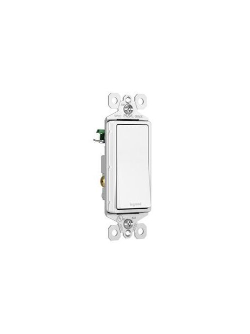 Product image for Pass & Seymour 870-WG 15 Amp 120/277 VAC 1-Pole White Rocker Switch