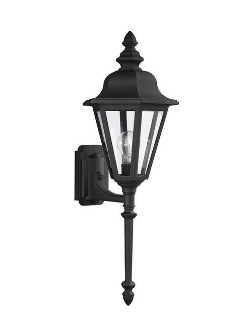 Product image for Sea Gull Lighting 8823-12 1-Lamp 8/13.5/100 W 120 Volt Black Medium A19 Wall Mount Light Fixture