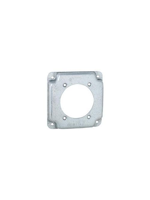 RACO 816C 4 Inch 1/2 Inch Raised 6.5 In Pre-Galvanized Steel Receptacle Crushed Corner Square Box Exposed Work Cover RACO 816C 4 Inch 1/2 Inch Raised 6.5 In Pre-Galvanized Steel Receptacle Crushed Corner Square Box Exposed Work Cover