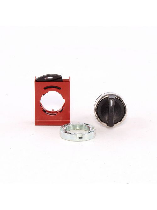 Product image for GE Industrial Solutions P9CSMD0N 2-Position Maintained Round Polished Chrome Black Knob Selector Switch Operator