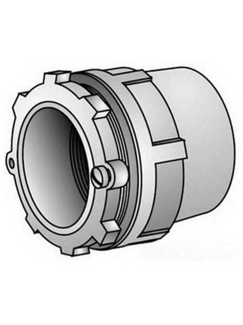 Product image for OZ/Gedney CH-300T 3" Space-Maker Threaded Conduit Hub w/ Insulated Throat, General Purpose, Malleable Iron, Zinc Plated