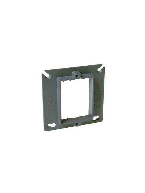 Product image for RACO 7070 4 Inch 1/2 Inch Raised 3.3 In. PVC Mud Ring Square Box Cover