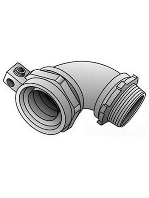 Product image for O-Z/Gedney 4Q-9100LT 1 Inch 90 Degree LFMC Connector with Lug