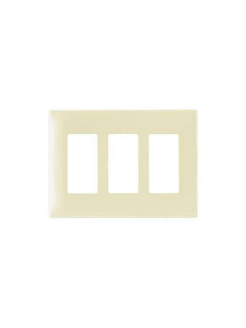 Product image for Pass & Seymour SWP263-I 3-Gang Ivory Polycarbonate 3-Decorator Screwless Wallplate