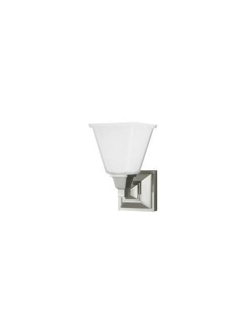 Product image for Sea Gull Lighting 4150401-962 1-Lamp 100 W 120 Volt Brushed Nickel Medium White A19 Wall/Bath Mount Sconce