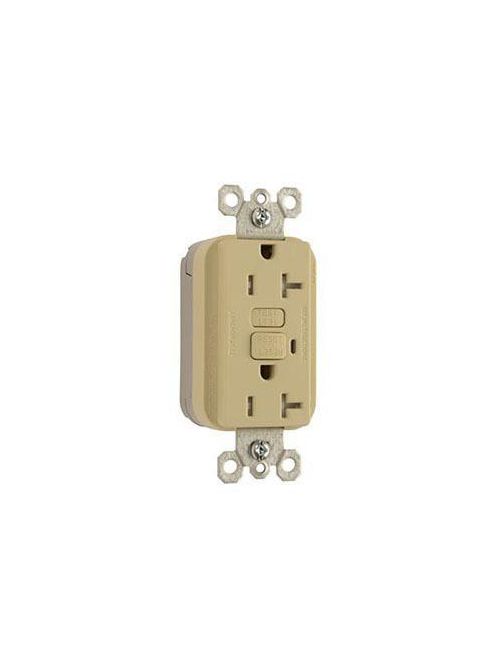 Pass & Seymour PT2095-TRI 20 Amp 125 VAC 2-Pole 3-Wire NEMA 5-20R Ivory Thermoplastic Tamper-Resistant Duplex GFCI Receptacle Pass & Seymour PT2095-TRI 20 Amp 125 VAC 2-Pole 3-Wire NEMA 5-20R Ivory Thermoplastic Tamper-Resistant Duplex GFCI Receptacle