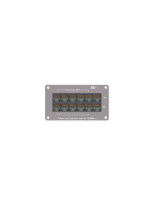 Product image for Pass & Seymour TP-TXM10 10-Port RJ45 Category 5E Gray/Black 18 Gauge CRS Telephone Expansion Module