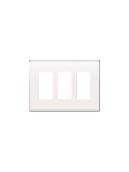 Product image for Pass & Seymour WP5003-WH 3-Gang 3-Decorator White High Impact Flame Retardant Plastic Studio Wallplate