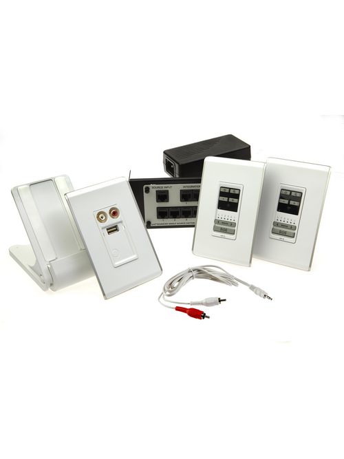 Product image for On-Q AU5712-WH 2-Zone White Studio Design Audio System Charger and Play Kit